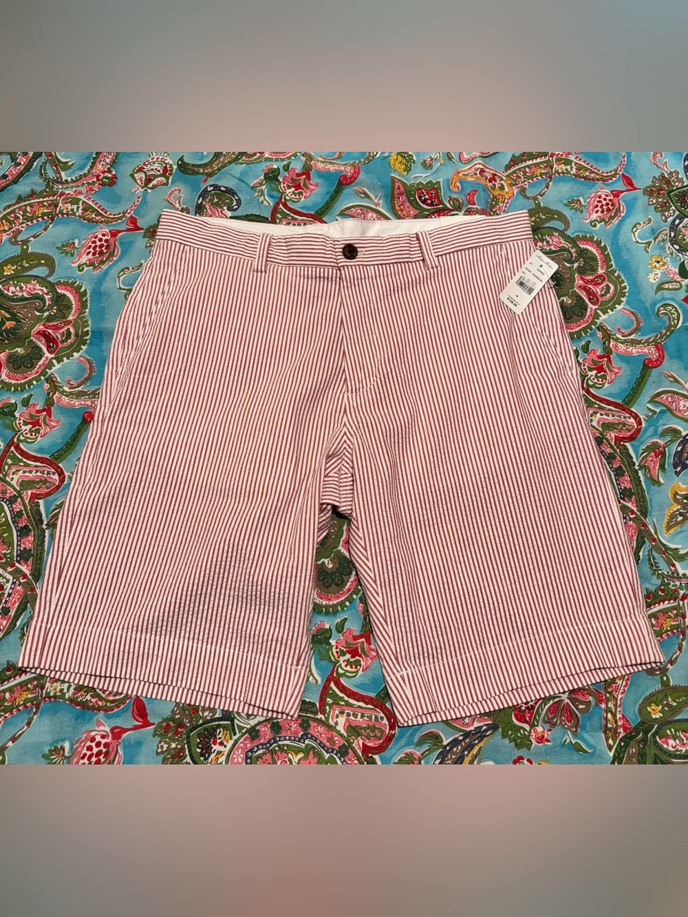 BROOKS BROTHERS seersucker BERMUDA SHORTS summer preppy perfection MENS 34 x 10